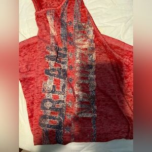 MAURICES WOMENS XL LIGHTWEIGHT TANK RED WHITE BLUE